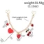 PYCOU Love Cherry Móc Khóa, Dây Xích Vàng Mở Rộng Túi Dây Xích Mặt Dây Chuyền, Phụ Kiện Trang Sức Màu Hồng Pha Lê Lollipop Hình Túi Quyến Rũ