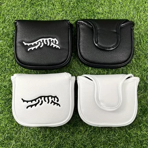 Vỏ Câu Lạc Bộ Golf Dòng Đơn Giản Hình Bán Nguyệt Hổ Vuông Putter Bao Unisex Đầu Bóng Bảo Vệ