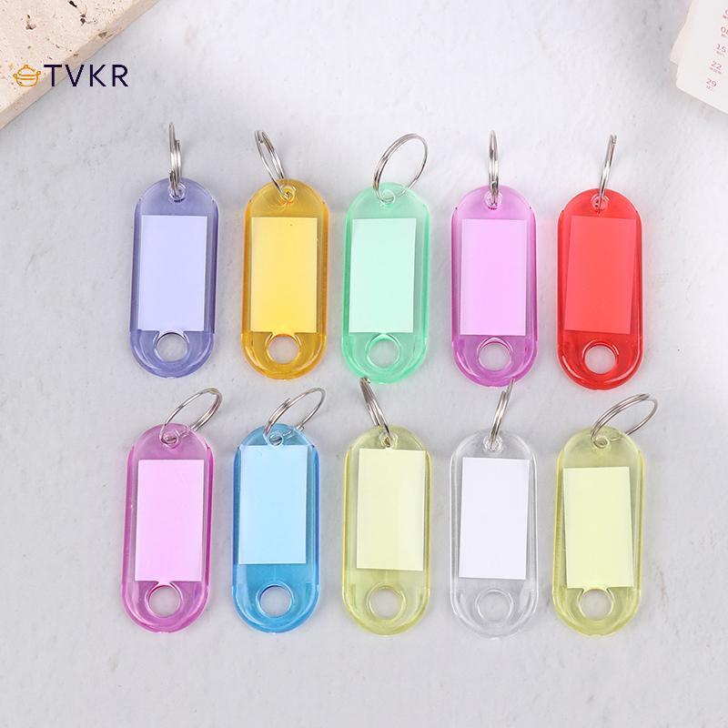 TVKR 10 chiếc móc khóa nhiều màu kèm nhãn ID thẻ hành lý, phân loại khách sạn, màu sắc ngẫu nhiên OIK