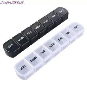 JUNYUE88US Hộp đựng thuốc 7 ngày Hộp đựng vitamin cầm tay mini trong suốt Hộp đựng máy tính bảng Bộ chia hộp nhựa Viên nang tổ chức 7 ngăn Hộp đựng mini
