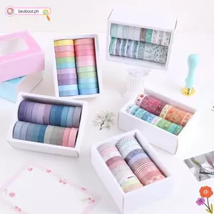 Bộ băng Washi BEABOUT, 20 cuộn Băng Washi dài 2m rộng 10mm, Hoa văn trái cây đầy màu sắc Băng che mặt họa tiết thực vật để lưu niệm