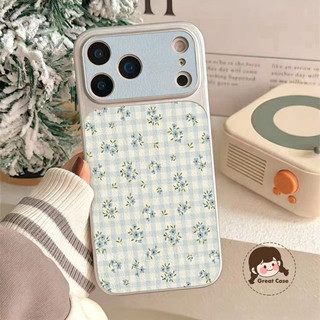 Ốp Điện Thoại Lưới Hoa Xanh Cho Redmi Note 15 14 13 12 12S Turbo 11 SE 11S 11T 10 9 Pro Max Lite 10S 9S 8 Pro Plus 5G 4G Ốp Lưng Da PU Dễ Thương Vỏ Mềm Chống Sốc