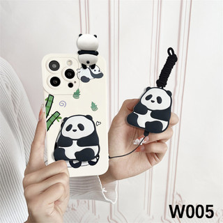 Ốp Điện Thoại Gấu Trúc Hoạt Hình Đáng Yêu Có Dây Buộc Cho Vivo Y31D Y21D Y31 Y400 Y19S Pro Y38 Y58 Y28 Y03 Y03T Y18E Y18S Y28S Y04S Y29S Y19E Y04 Y39 Y29T Vỏ Silicon Mềm