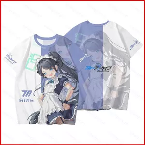YB1 Xanh Lưu Trữ Tendou Arisu Cosplay Vải 3D Mùa Hè Áo Thun Anime Tay Ngắn Top BY1