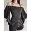 Áo thun tay năm điểm dành cho nữ Phong cách mới Pure Desire Style Slim-fit Slimer Look Tính khí hơn Sọc phù hợp