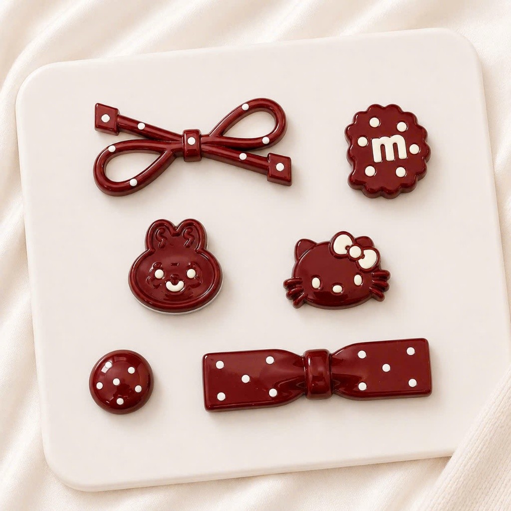[ĐỘC QUYỀN] Set Charm Đỏ Cherry Hello Kitty & Thỏ Mini 🍒🎀 Charm Nơ Đỏ Ngọt Ngào Style Vintage Cute Hàn Quốc ✨