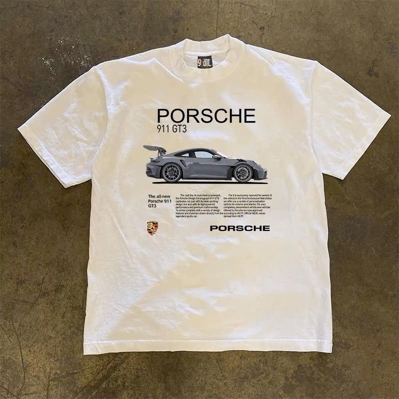 （Giao hàng 24h）Angela Áo thun họa tiết in hình porsche phong cách đường phố cực cháy. DT746