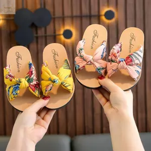 Dép Bé Gái AWNGD, Dép Nơ Đế Mềm Mùa Hè Cho Bé, Dép Họa Tiết Hoa Bohemian Mũi Mở Dễ Thương Cho Trẻ Em Cho Bé Gái