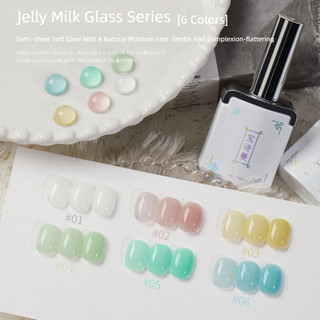 Baoshiman Jelly Gel sữa thủy tinh bán trong suốt UV/LED, keo nghệ thuật cho tiệm làm móng