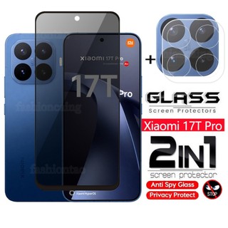 Phim bảo vệ kính cường lực chống gián điệp 2 trong 1 cho Xiaomi 17T Pro 1 7 T Xiaomi17T Pro Xiaomi17TPro Full Cover Màn hình riêng tư Phim phía trước Bảo vệ màn hình Mặt sau kính Phim ống kính máy ảnh