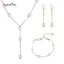 AqToCna Giả Ngọc Trai Nelace Bông Tai Vòng Tay Bộ Trang Sức Đơn Giản Choker Nữ Quà Tặng AqToCna