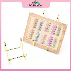 Bảng trưng bày nghệ thuật làm móng tay chống bụi phong cách cổ điển MYPANDA Bảng màu móng tay bằng gỗ nguyên khối Công trình tối giản Màn hình trang sức làm móng tay.