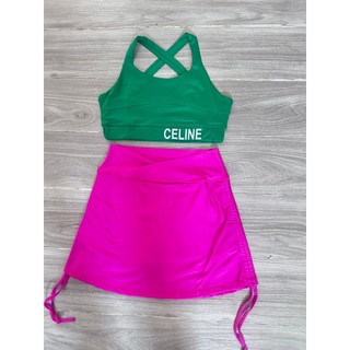 Chân váy rút sườn,chân váy đi tập,đồ tập gym yoga aerobic nữ thoáng khí