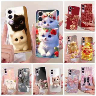 Ốp Lưng Dễ Thương Cho Realme C100i C100x 4G RMX5377 RMX5366 Phim Hoạt Hình Chó Mèo Nơ Silicon Mềm Chống Sốc Vỏ Cho RealmeC100i Vỏ