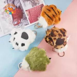CANAMEK Mô Phỏng Hổ Paw Sang Trọng Đồ Chơi Động Vật Mặt Dây Chuyền Da Báo Móc Khóa Túi Đi Học CSF