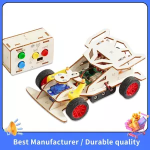 Bộ dụng cụ ô tô điều khiển từ xa bằng gỗ DIY Bộ dụng cụ thí nghiệm khoa học bốn bánh Mini dành cho trẻ em tuổi Teen