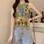 Phụ Nữ Phong Cách Boho Knnited Tank Nữ Casual Không Tay Top Nhiều Màu Sắc Ngày Lễ Mặc Áo Sơ Mi