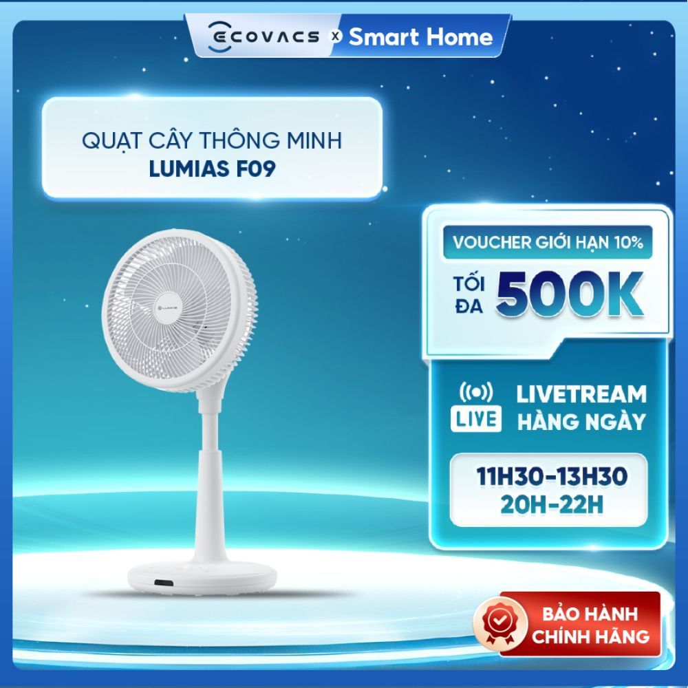 Quạt cây thông minh Lumias F09 - 29W, 8 cấp độ gió - BH 12 Tháng