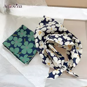 AqToCna 56cm Nữ Vải Lanh Cotton Khăn Vuông Hàn Quốc Đại Học Bé Gái Thời Trang Thanh Lịch Ne Khăn Chống Nắng Khăn Trùm Đầu AqToCna