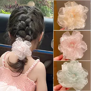 AqToCna Lưới Hoa Trẻ Em Kẹp Tóc Ngọt Ngào Và Dễ Thương Phong Cách Công Chúa Bên Kẹp Mũ Đội Đầu Bé Gái Bé Dubill Mũ Đội Đầu AqToCna