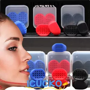 ICUCKO 4 Máy tập hàm, Máy tập hàm Quatrefoil bằng silicon, 50lbs Huấn luyện cơ mặt Nhai Bóng điêu khắc Máy tập hàm nam và nữ
