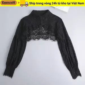 Khăn choàng chống nắng ESSENCEH, Cổ áo giả hoa ren, Áo khoác voan dáng rộng đẹp dành cho nữ