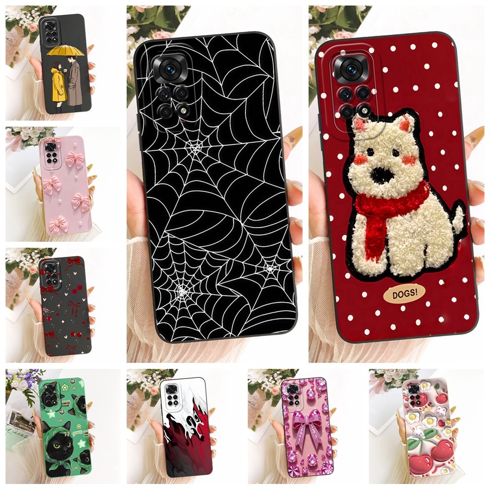 6.43 '' Dành Cho Redmi Note 11 4G Dành Cho Redmi Note 11S Vỏ Mèo Dễ Thương Thời Trang Sang Trọng Tình Yêu Sơn Ngộ nghĩnh Vỏ Silicon Chống Sốc