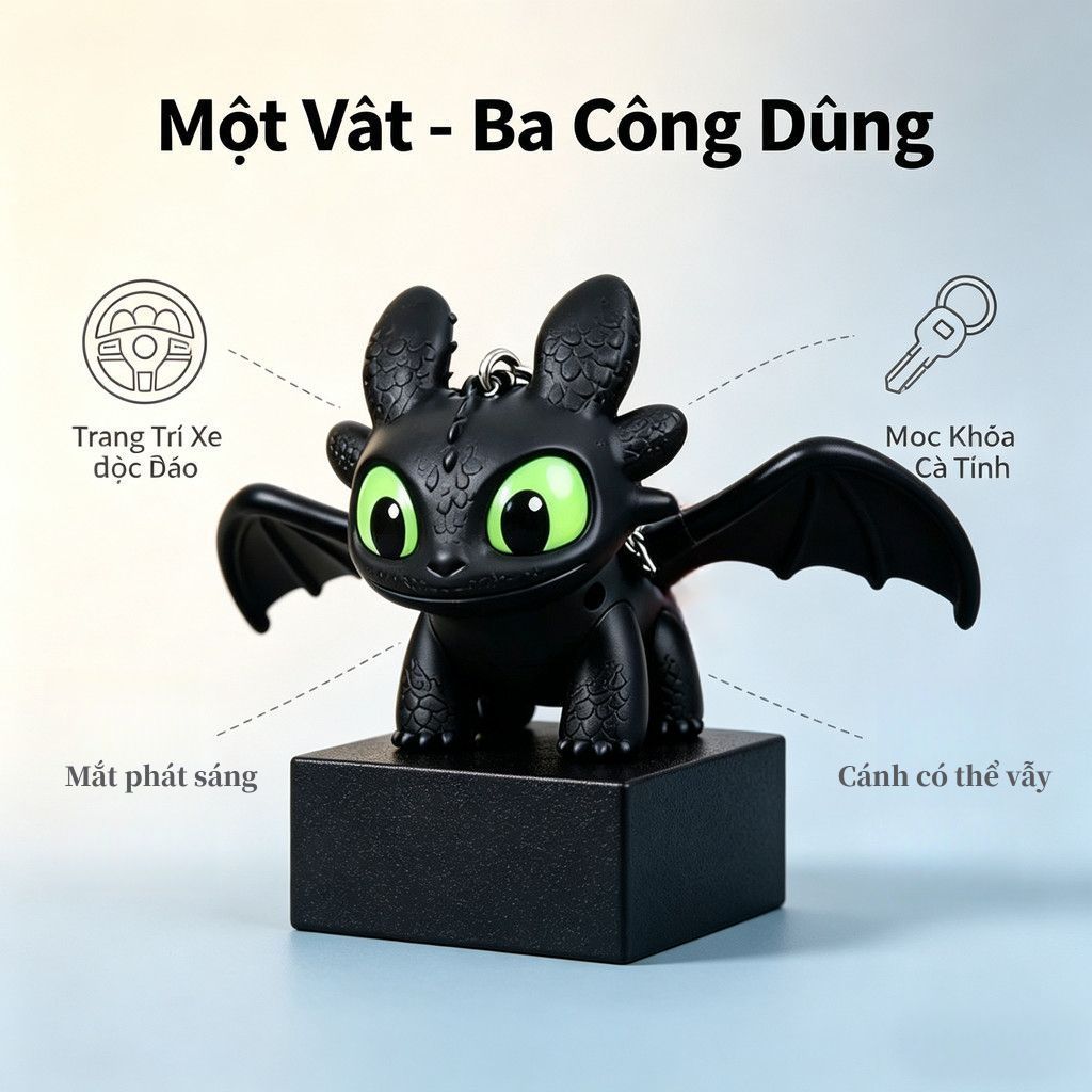 Tượng trang trí ô tô Răng Ít hoạt hình - Chất liệu nhẹ, thiết kế dễ thương cho bảng điều khiển | Quà tặng cho chủ xe nữ