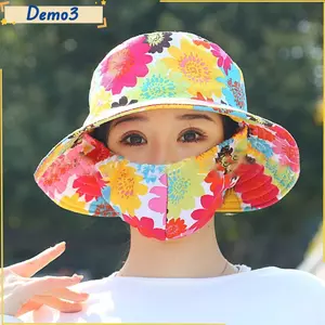 Mũ chống nắng, Mũ chống nắng cổ chống tia cực tím bảo vệ mặt, Khăn choàng vành rộng Mũ đuôi ngựa nữ mùa hè