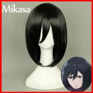 YB1 Tấn Công Titan - Mikasa · Ackerman Tóc Giả Cosplay Tóc Ngắn Thẳng Tóc Đen Anime Trang Phục Tóc Giả Hallow