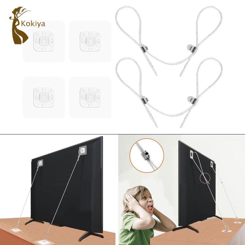 2 Miếng Dây Chống Kẹp Cho Nội Thất Tivi Bộ Neo Bảo Vệ An Toàn Trẻ Em Có Thể Điều Chỉnh Dây Thép Hạng Nặng Dây Buộc