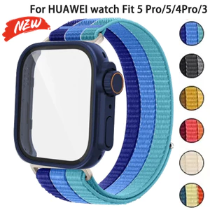Ốp PC + dây đeo nylon Cho Huawei watch Fit 5 Pro / Fit 5 / Fit 4 Pro / Fit 4 / Fit 3 vỏ bảo vệ màn hình phụ kiện dây đeo đồng hồ