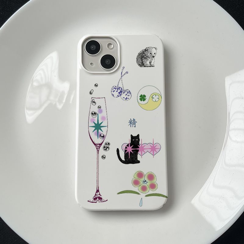 Ốp Điện Thoại Line Bowknot QYJS Thích Hợp Cho IPhone XR 17 AIR 16 E 12 PRO 15 14 13 ProMax 11 7 8 PLUS XSMAX Phim Cứng Bóng Đơn Giản