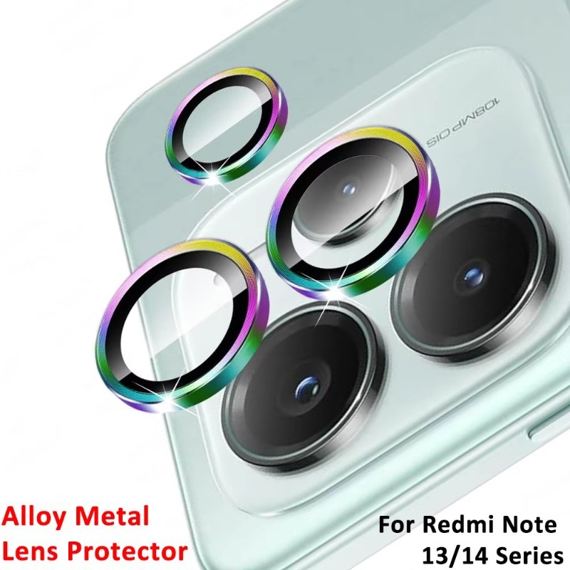 Dành Cho Redmi Note 14 14Pro Note14 Note14Pro Điện Thoại Mặt Sau Camera Bảo Vệ Cho Redmi Note 14 Pro 5G 4G Ấn Độ Hợp Kim Nhôm Ống Kính Máy Ảnh Vòng Nắp Kính Cường Lực Ống Kính