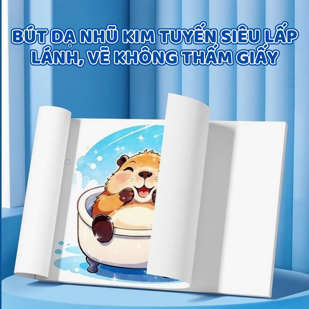 Bút dạ màu acrylic marker 24 màu 2 đầu ngòi nhọn  màu sắc tươi sáng bám tốt trên nhiều bề mặt