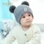 PNPIA- Mũ dệt kim ấm áp cho trẻ em mùa đông với Pom Pom Kids Mũ beanie đan màu trơn cho trẻ sơ sinh Mũ cho bé trai bé gái