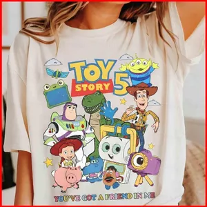 YB1 Retro Toy Story 5 Youve Got A Friend In Me Màu Thoải Mái Áo Thun Hoạt Hình Jessie Buzz Lightyear Tee BY1