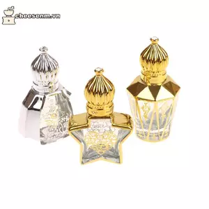 Cheenm Mini Con Lăn Chai Vương Miện Hình Nước Hoa Đóng Chai Di Động Trong Suốt Du Lịch Mạ Điện Khắc Thủy Tinh Chai Trống VN