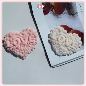 JRP 1 Hoa Hồng Hình Trái Tim Khuôn Silicon DIY Hoa Tình Yêu Nến Thạch Cao Làm Dụng Cụ Sô Cô La Khuôn Đá Trang Trí Quà Tặng Ngày Lễ Tình Nhân JRP