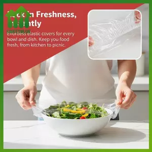 SWEET 100 Chiếc Bao Đựng Thực Phẩm Đàn Hồi Nhà Bếp Trong Suốt Bám Phim Bao Nhựa Dùng Một Lần Nắp Bát Bảo Quản Trái Cây Tươi Cói Quấn n