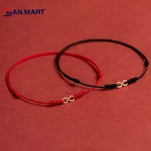 AN.MART Tay Bện Dây Đỏ Vòng Tay Hợp Kim Dây Tay Cặp Đôi Vòng Tay Đơn Giản Bule Dân Tộc Nguyên Bản Phụ Kiện VN