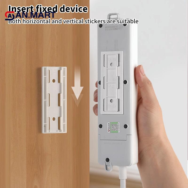 AN.MART Treo Tường Plug Fixer Stier Punch-free Home Tự Dính Soet Fixer Dây Cáp Tổ Chức Power Strip Holder VN