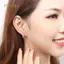 PNPIA- Hình Tình Yêu Giảm Cân Bạc Nguyên Chất Cubic Zirconia Trị Liệu Từ Tính Bông Tai Mỏng