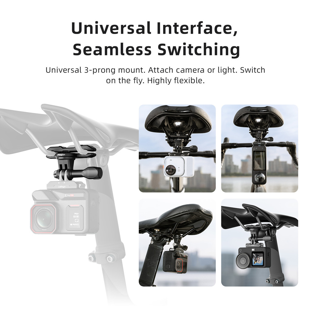 AMagisn Kim Loại Ghế Kẹp Gắn Cho Insta360 Cho DJI Xe Đạp Ghế Sau Chụp Gắn Cho GoPro Cố Định Gắn Phụ Kiện