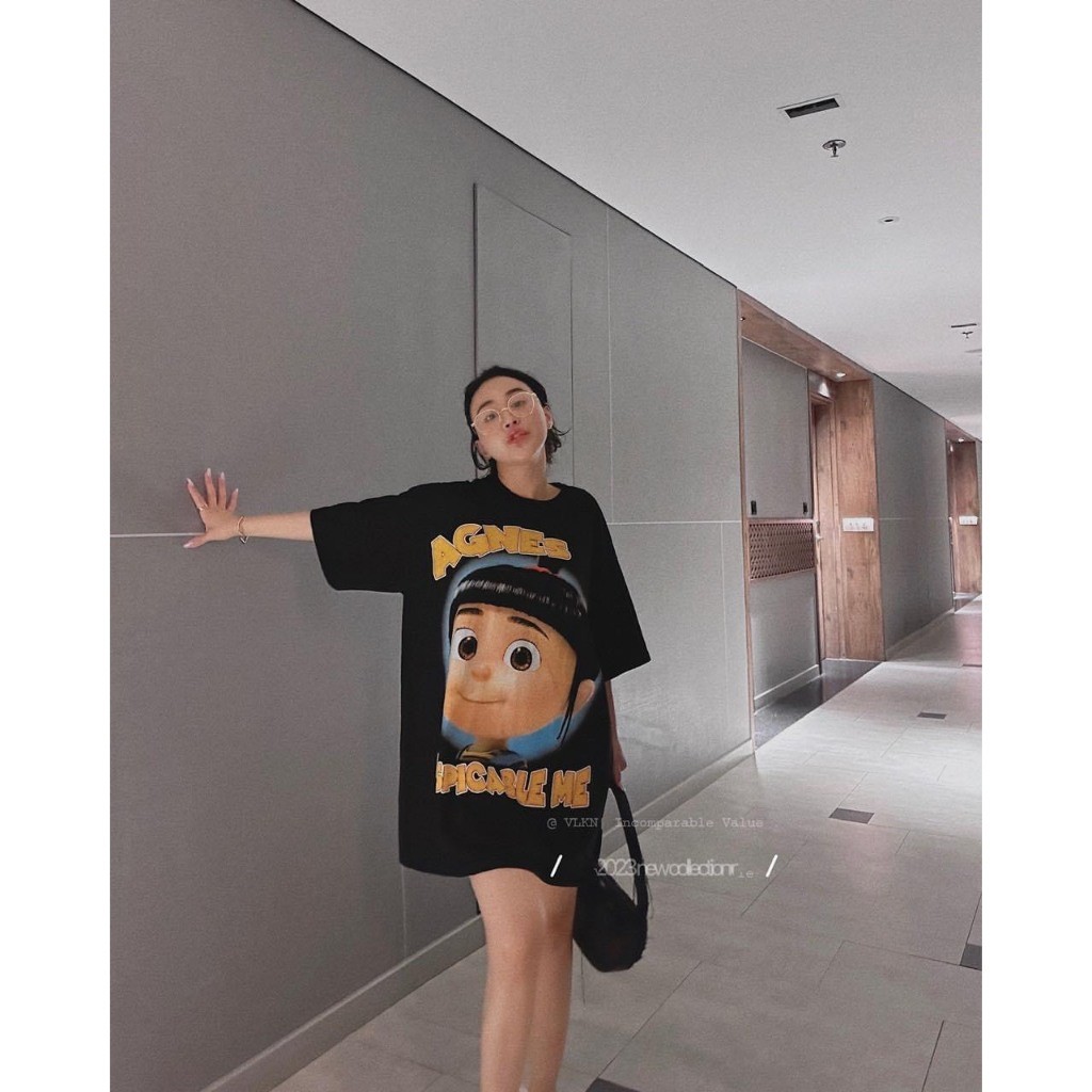 （Giao hàng 24h）Angela Áo Thun Agnes Họa Tiết Dễ Thương Siêu Đẹp- Chất Vải Cotton 2 Chiều Thoáng Mát Dày Dặn