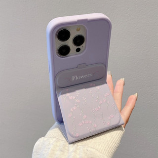 Ốp bảo vệ nắp lật họa tiết hoa tím cho iPhone 11 12promax 13pro15pro 15promax 14 14promax 14pro 16 pro max 16 plus 17 17promax