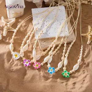 AqToCna Bohemia Phong Cách Vỏ Hoa Bện Nelaces Dành Cho Nữ Hoa Dễ Thương Choker Đi Biển Mùa Hè Nelace Phụ Kiện Trang Sức Quà Tặng AqToCna