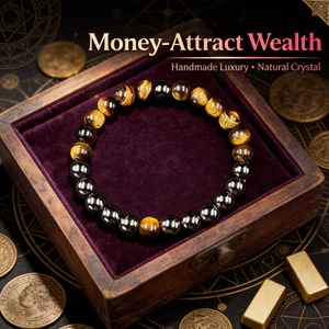 Vòng tay đính cườm mắt hổ & Hematite - Hạt tròn 6mm Handmade Unisex - Thu hút sự giàu có thịnh vượng Phong cách sang trọng