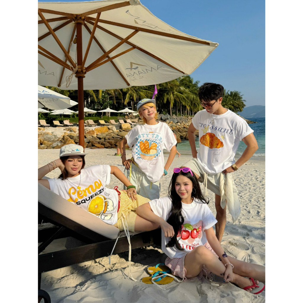 （Giao hàng 24h）Angela Áo thun form rộng SUMMER thời trang nam nữ người đàn ông và phụ nữ cùng một áo nữ áo thun nữ