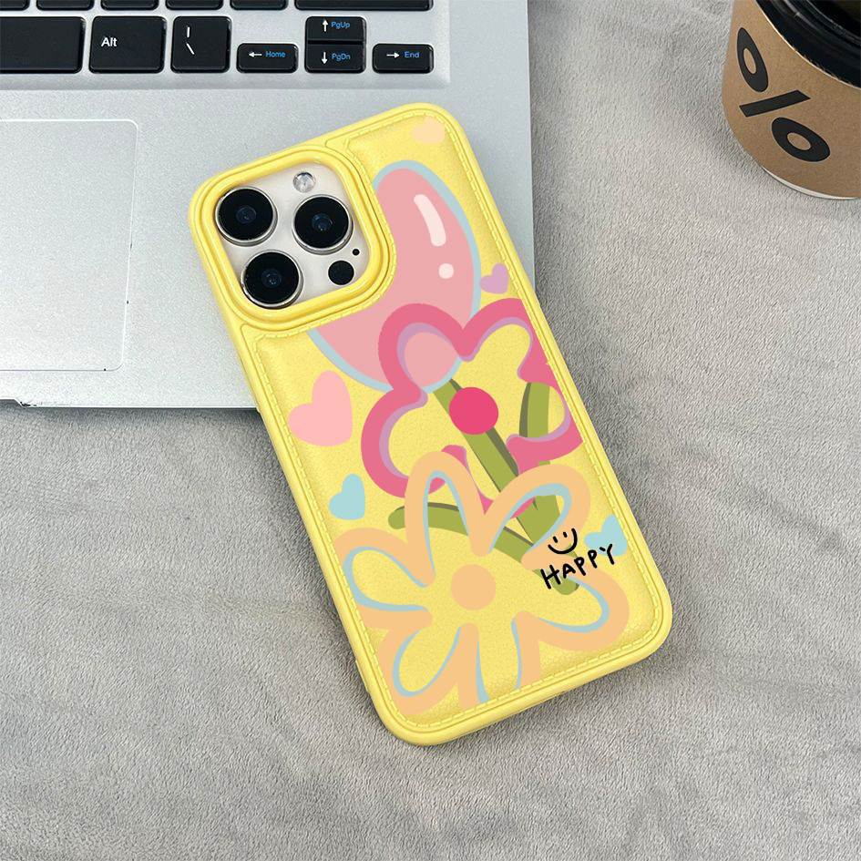 Ốp điện thoại cho iPhone 17/16 Pro Max/15/14/13/12/11 15/14/13/12/11; Họa tiết hoa tulip vẽ nguệch ngoạc